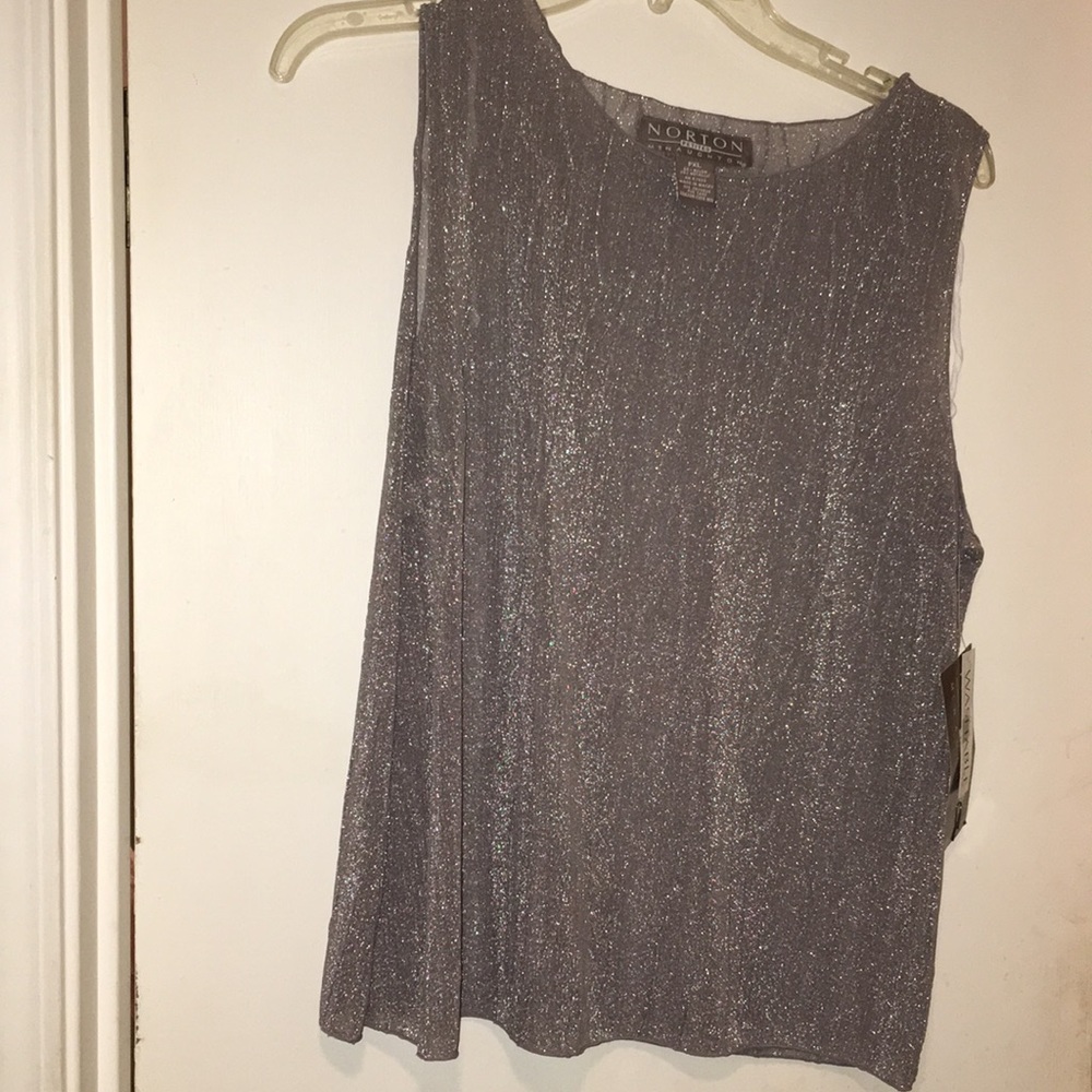 Norton McNaughton grey silver sparkly shell